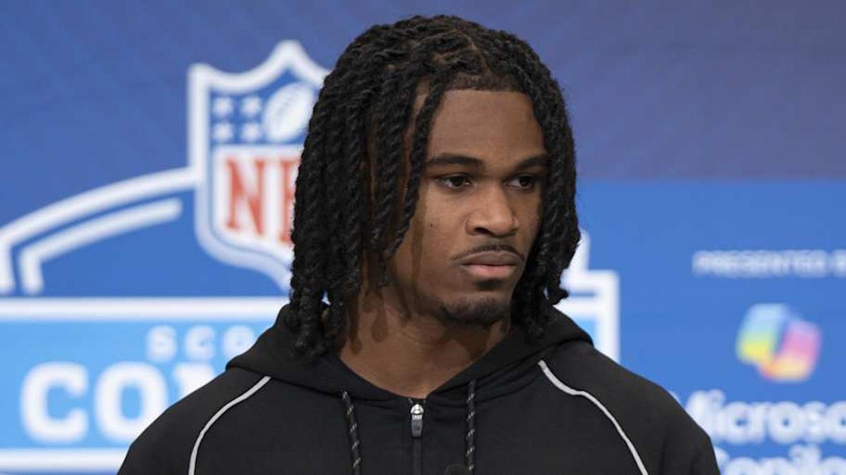  Feb 26, 2026; Indianapolis, IN, USA; Tennessee defensive back Jermod McCoy (DB20) speaks to media members during the NFL Combine at the Indiana Convention Center. Mandatory Credit: Jacob Musselman-Imagn Images | Jacob Musselman-Imagn Images 