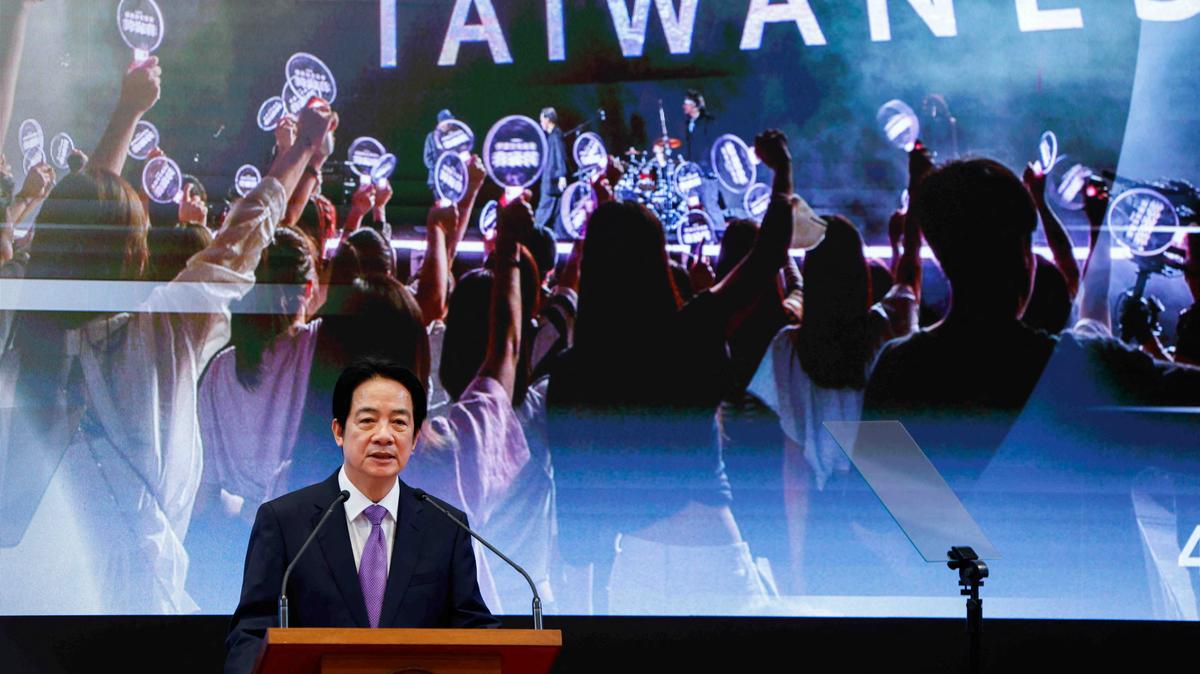 Taiwan President Lai Ching-te speaks at a news conference on the second anniversary of his taking office, at the presidential building in Taipei, Taiwan May 20, 2026. REUTERS/Ann Wang