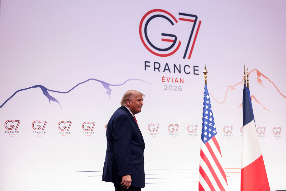 U.S. President Donald Trump arrives to hosts a press conference, during the G7 Summit in Evian-les-Bains, France, June 17, 2026. REUTERS/Evelyn Hockstein