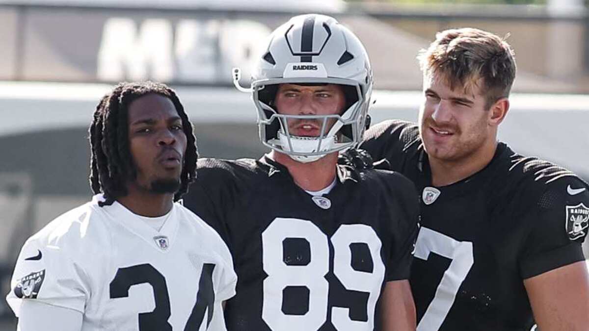  Las Vegas Raiders Thomas Harper, Brock Bowers, and Michael Mayer | Darrell Craig Harris, On SI 