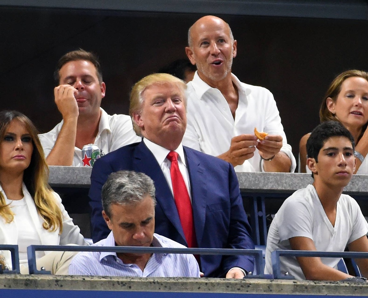  Sep 8, 2015; New York, NY, USA; Donald Trump on day nine of the 2015 U.S. Open tennis tournament at USTA Billie Jean King National Tennis Center. Mandatory Credit: Robert Deutsch-USA TODAY Sports 