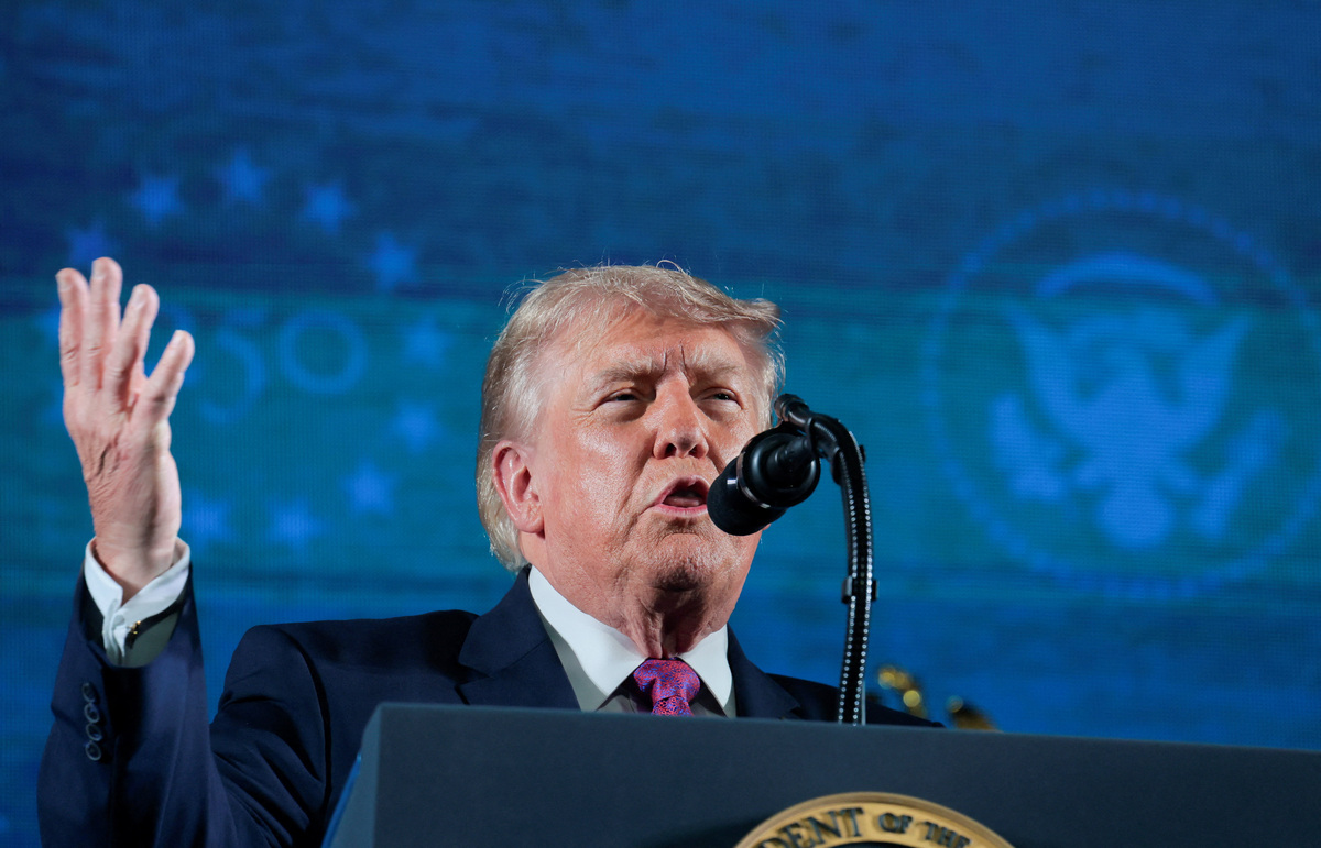 U.S. President Donald Trump delivers remarks during a celebration for the 250th anniversary of U.S. independence, at Mount Rushmore in Keystone, South Dakota, U.S., July 3, 2026. REUTERS/Kylie Cooper