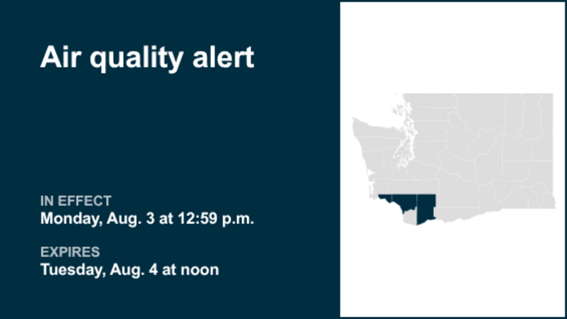 UPDATE: Air quality alert affecting Southwest Washington Tuesday 