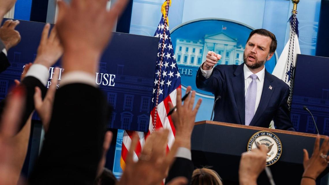 Vance speaks about Iran conflict, 'anti-weaponization' fund in press briefing 