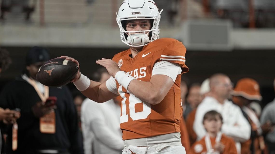 Report: Texas QB Arch Manning out of boot, will be limited this spring 