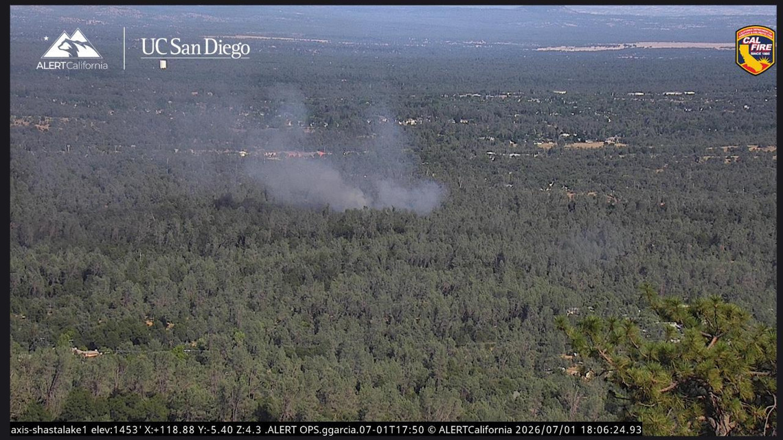 Vegetation fire reported in Shasta Lake 