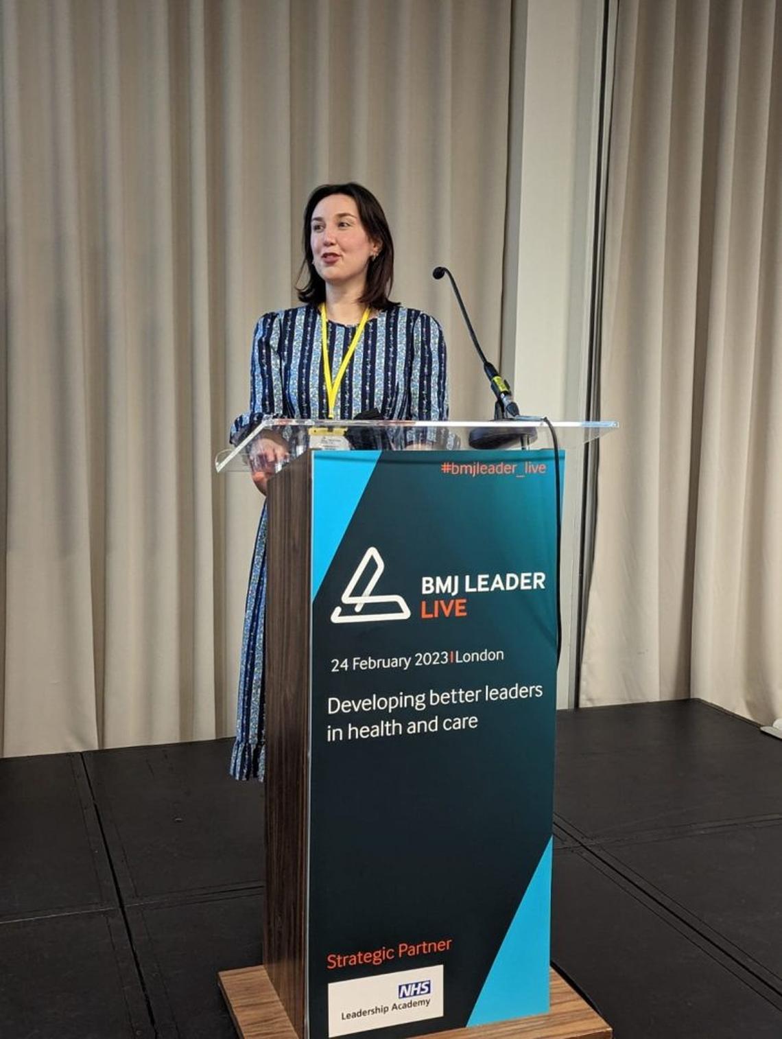  Marrison-Taylor often does talks on the rare disease she has. (Emma Marrison-Taylor via SWNS) 