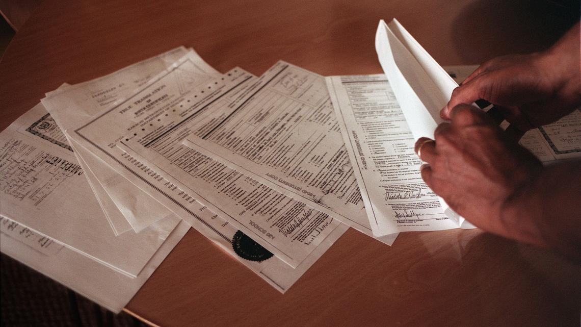 H-1B application documents in 2000 (Meri Simon/Bay Area News Group)