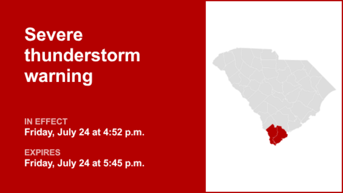 UPDATE: Damaging winds expected with thunderstorms in Hampton and Jasper counties Friday 
