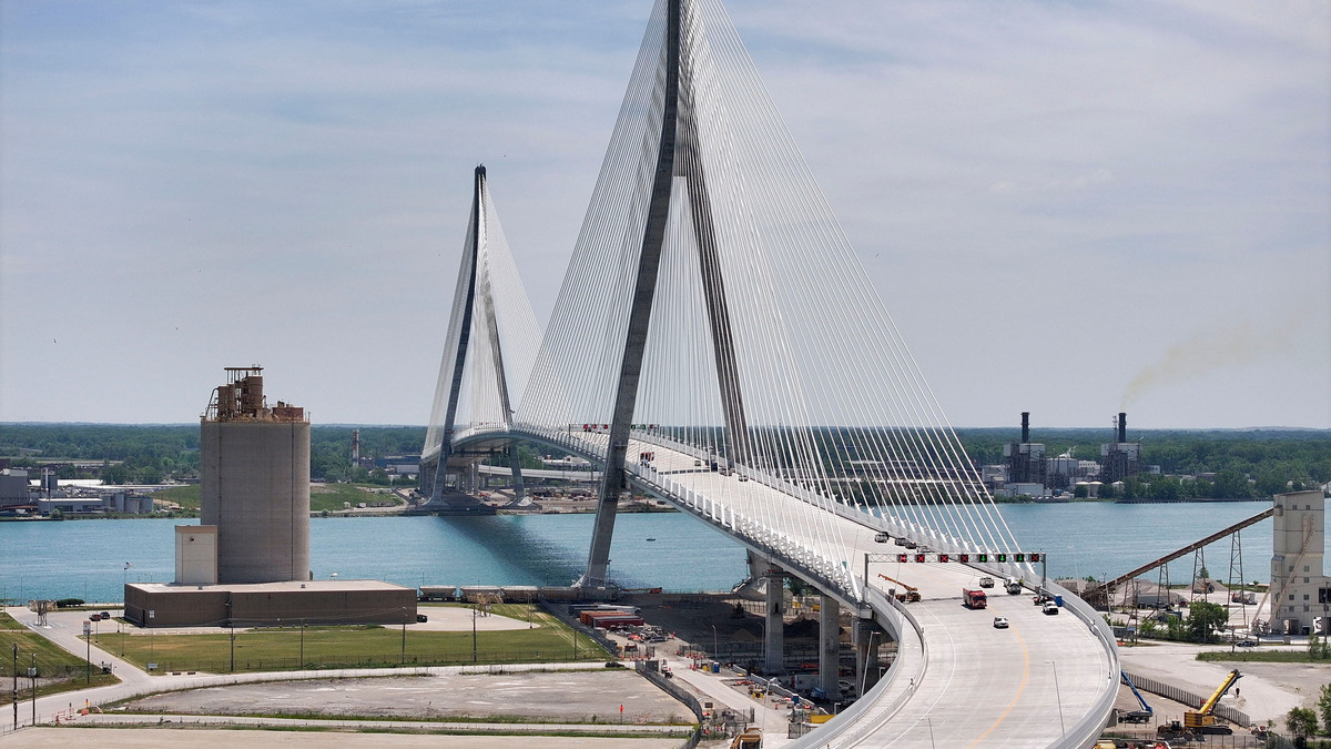 The Gordie Howe International Bridge, in Detroit, June 8, 2026. (David Guralnick/The Detroit News/TNS)
