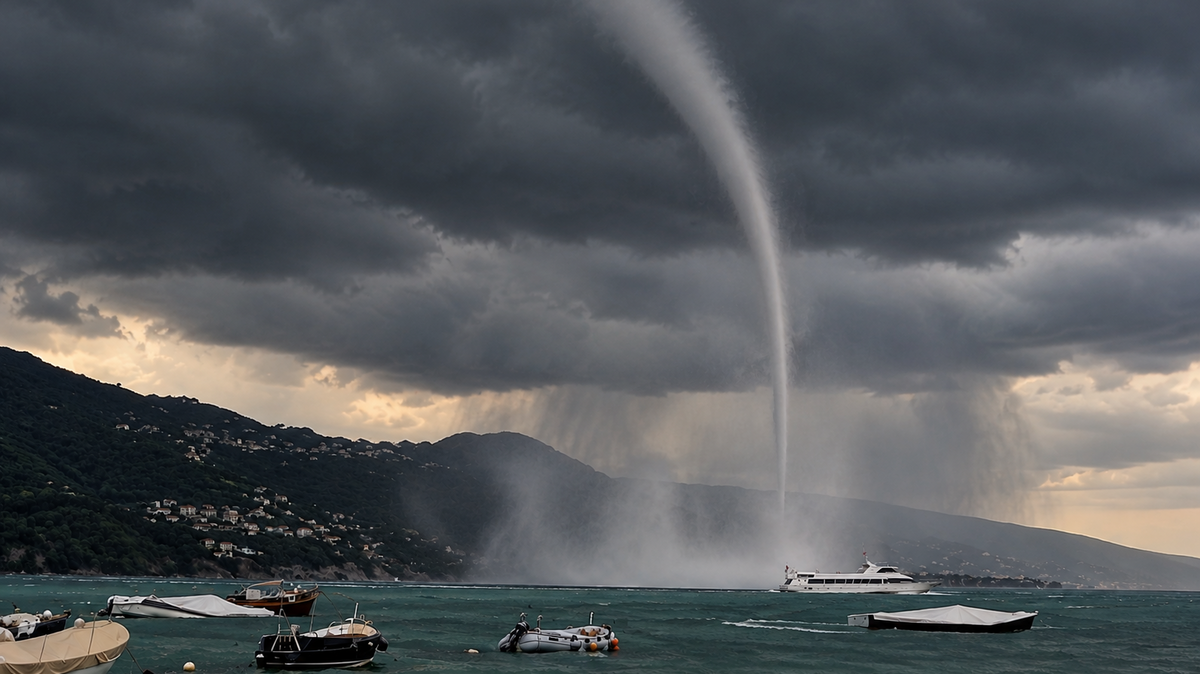 'Scene From a Disaster Movie' Waterspout Stuns Italian Riviera Beachgoers (Video)