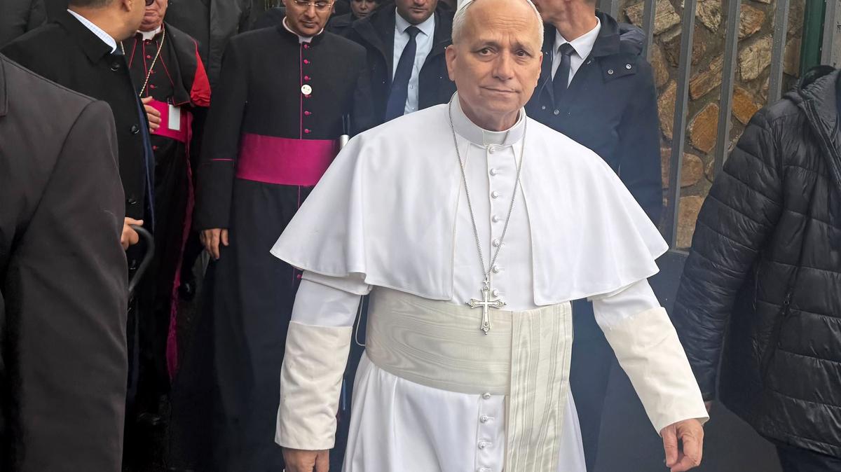 Pope Leo XIV visits the ancient sites of Hippo on the second day of an 11-day apostolic journey in Africa. (Christoph Sator/dpa/TNS)