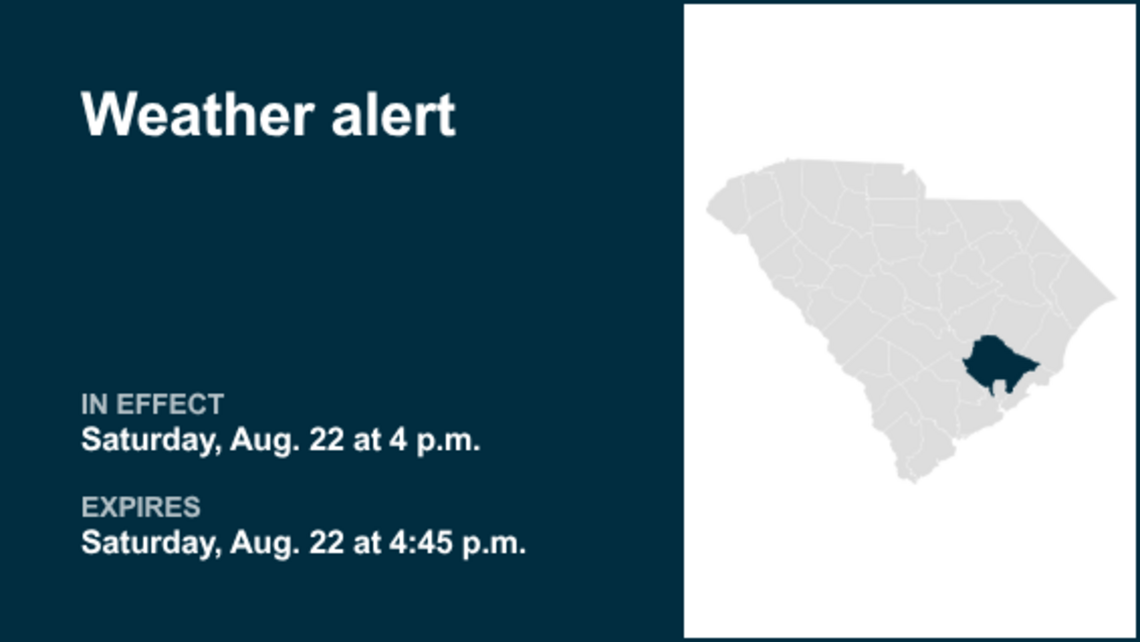 UPDATE: Weather alert for Lowcountry Saturday evening