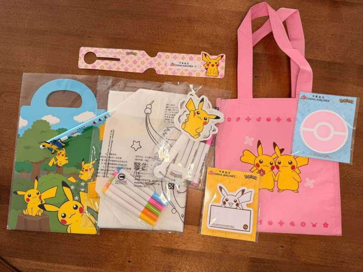 Pokémon swag available on China Airlines. Photo credit: Marguerite "Peggy" Cleveland 