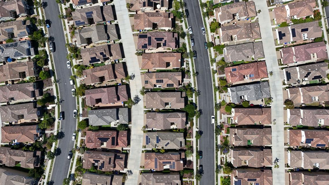 Single-family homes in the Pacific Highlands Ranch community are seen on April 20, 2026, in San Diego. (K.C. Alfred / The San Diego Union-Tribune)