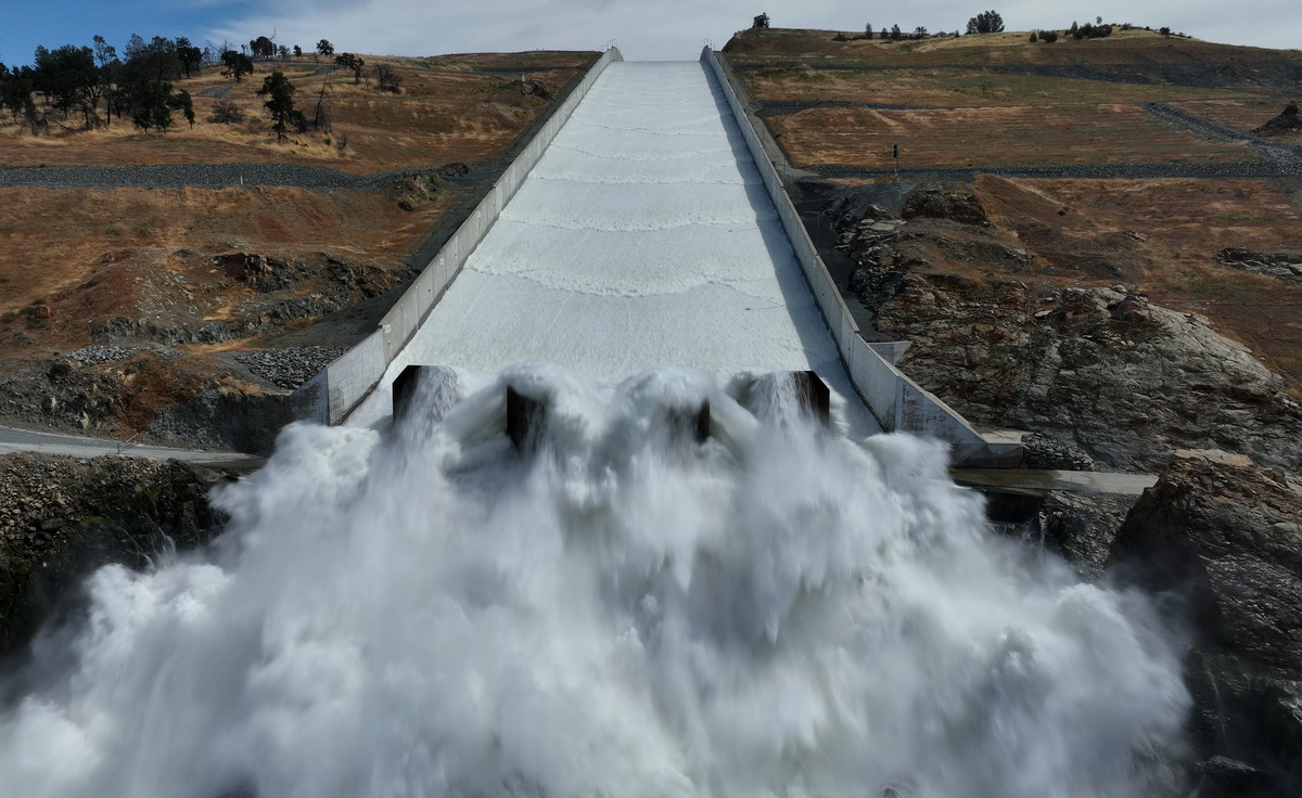  Water is released on the main spillway at Lake Oroville on June 15, 2023, in Oroville, California. Water managers might have to release reservoir water this winter if El Niño brings heavy rain. 