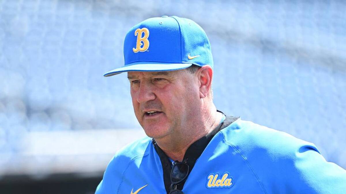  Jun 14, 2025; Omaha, Neb, USA; UCLA Bruins head coach John Savage on the field before the game against the Murray State Races at Charles Schwab Field. Mandatory Credit: Steven Branscombe-Imagn Images | Steven Branscombe-Imagn Images 
