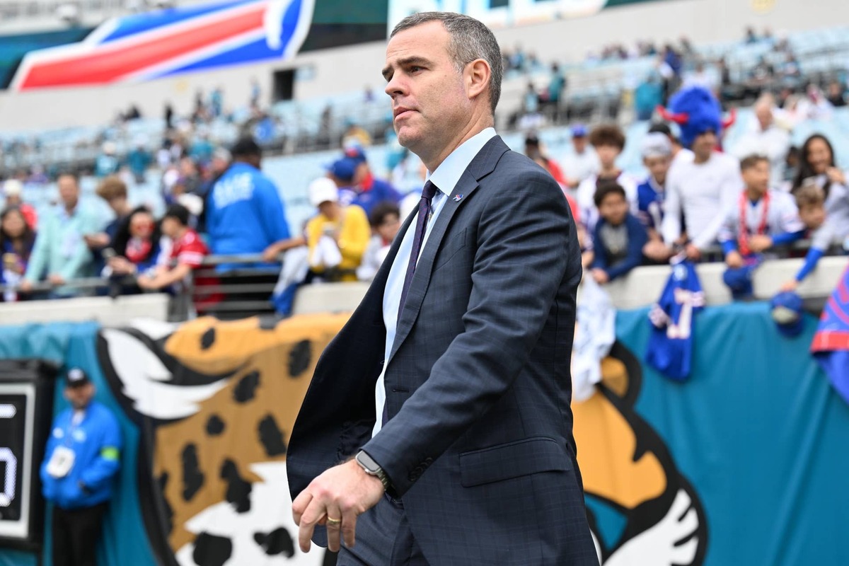  Jan 11, 2026; Jacksonville, FL, USA; Buffalo Bills general manager Brandon Beane before an an AFC Wild Card Round game against the Jacksonville Jaguars at EverBank Stadium. Mandatory Credit: Melina Myers-Imagn Images 