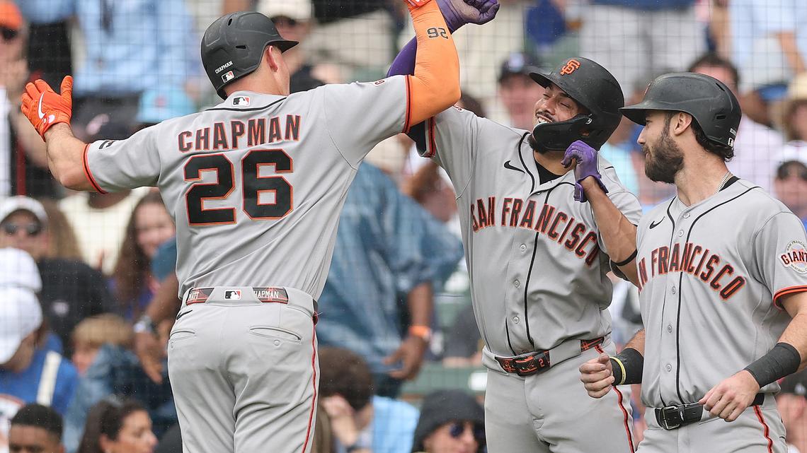Adames, Chapman, Schmitt each hit 2 homers as Giants blast Cubs at Wrigley 