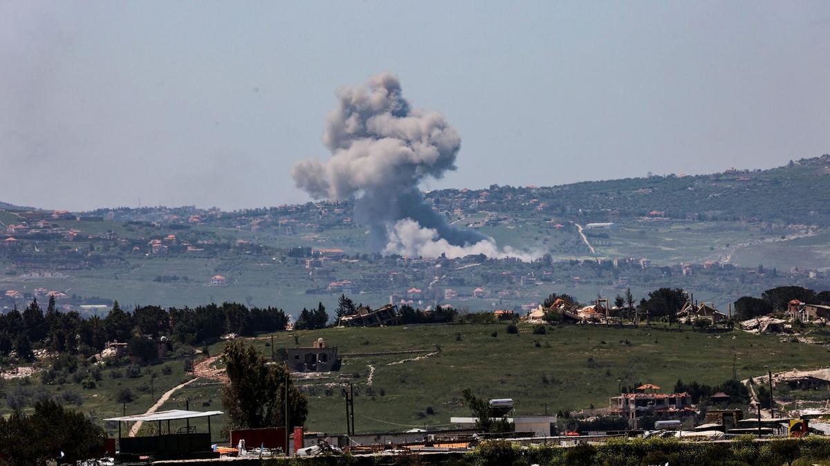 Smoke rises following an Israeli airstrike on southern Lebanon, as seen from northern Israel. (Gil Cohen-Magen/dpa/TNS)