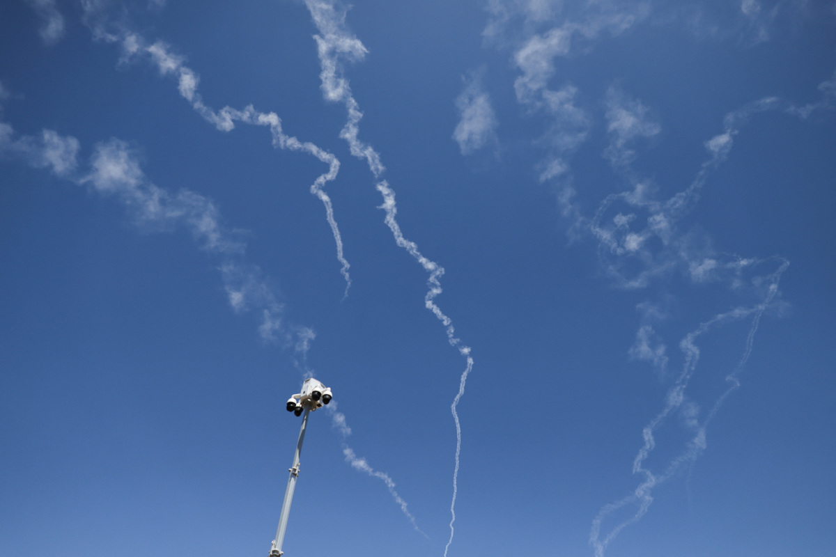 Israel's Iron Dome anti-missile system operates for interceptions over the Israel-Lebanon border, as seen from northern Israel, June 10, 2026. REUTERS/Ammar Awad