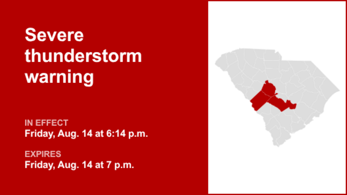 UPDATE: Severe thunderstorm warning expected to expire at 7:15 p.m. 