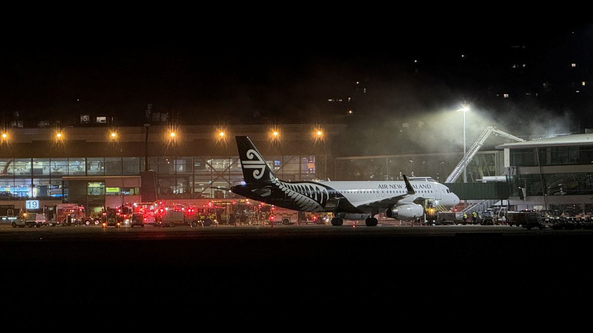 Smoke rises from Wellington International Airport in New Zealand, June 12, 2026, in this picture obtained from social media. @bradleysgcreative via Instagram/via REUTERS
