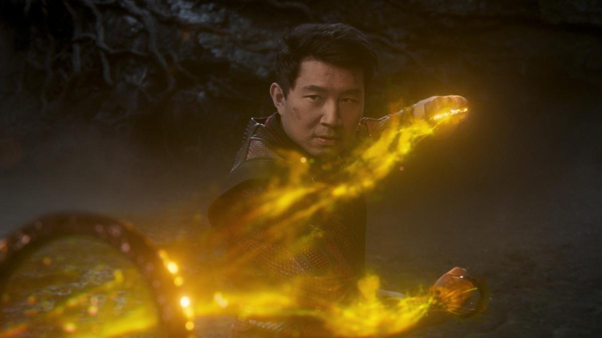 This image released by Marvel Studios shows Simu Liu in a scene from “Shang-Chi and the Legend of the Ten Rings.”