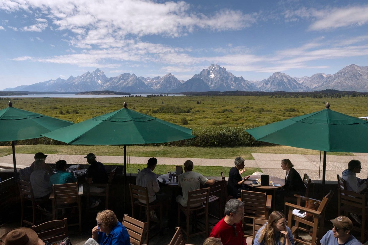  Summer views from the Jackson Lake Lodge In Grand Teton National Park.