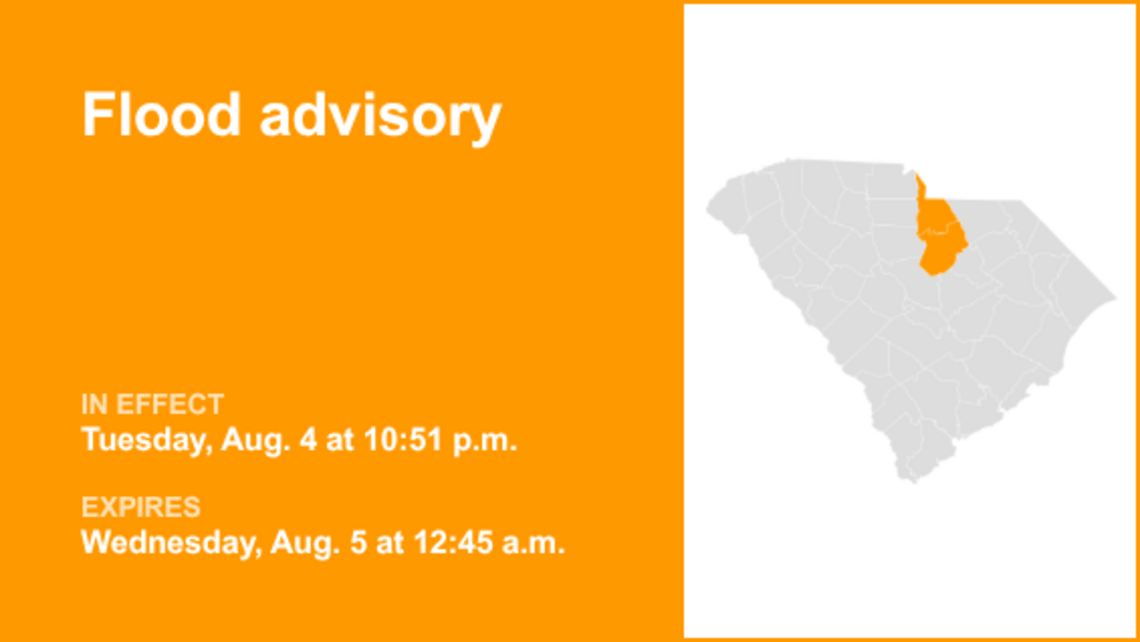 Flood advisory issued for Kershaw and Lancaster counties until early Wednesday 