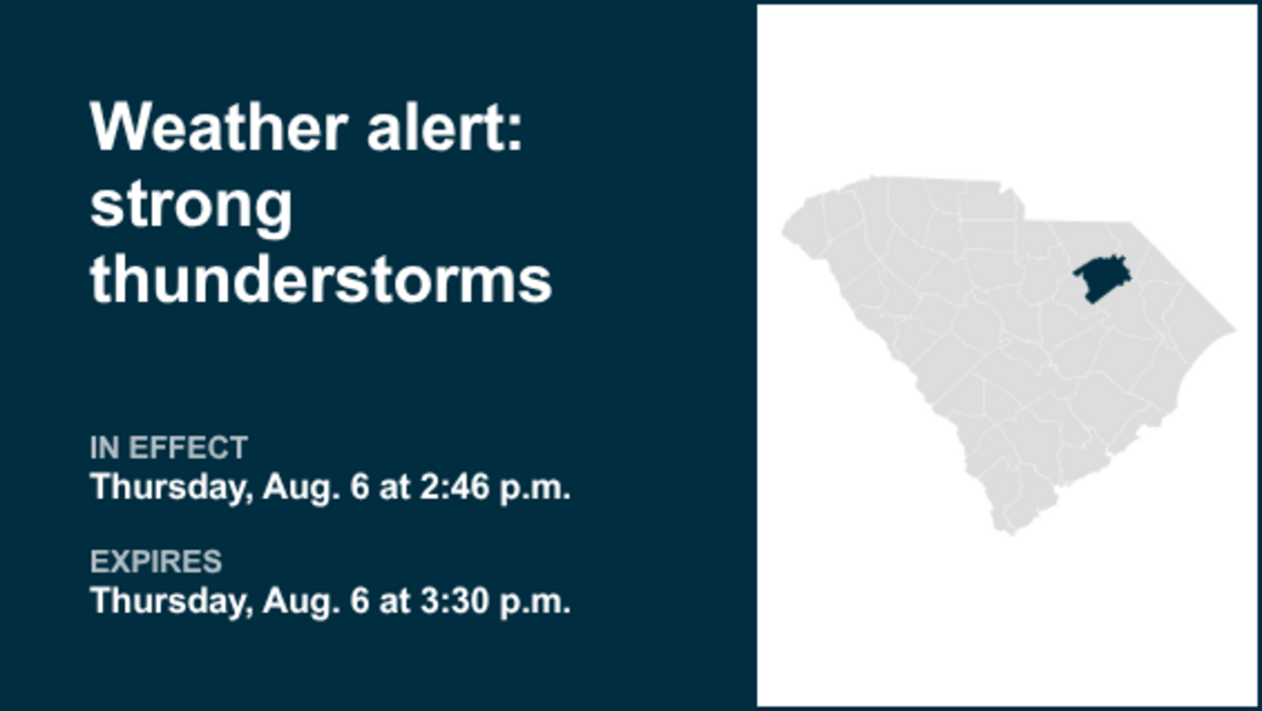 Weather alert active for Darlington County Thursday afternoon - gusts to hit 40 mph 