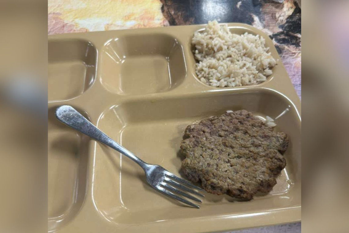  A picture of a food tray is seen on board the USS “Abraham Lincoln.” 
