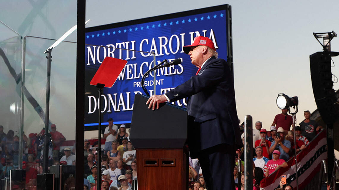 Trump, in North Carolina, says Democrats are soft on crime and communism 