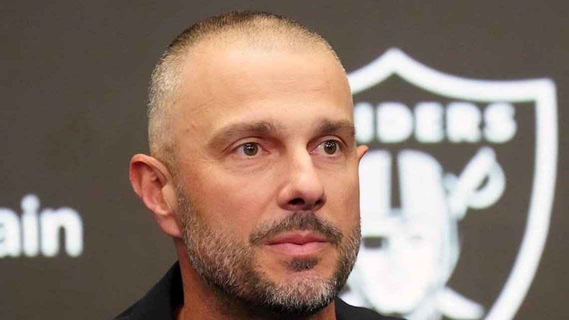  Feb 10, 2026; Henderson, NV, USA; Las Vegas Raiders general manager John Spytek at press conference at Intermountain Health Performance Center. Mandatory Credit: Kirby Lee-Imagn Images | Kirby Lee-Imagn Images 