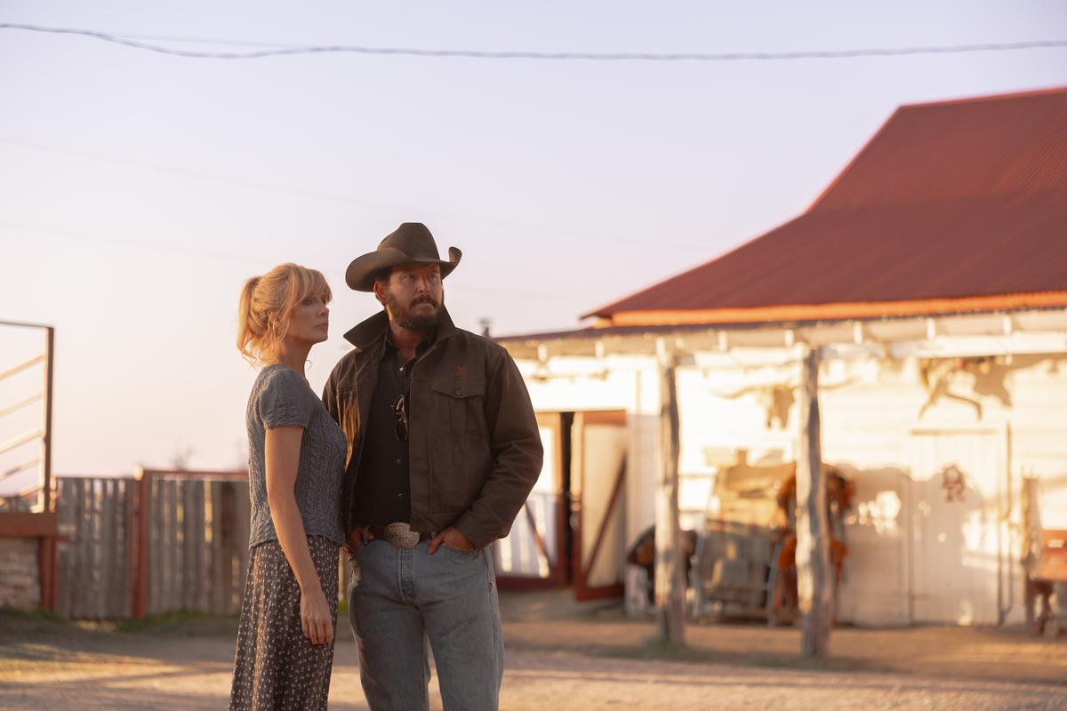 Kelly Reilly as Beth Dutton and Cole Hauser as Rip Wheeler in ‘Dutton Ranch’Emerson Miller/Paramount+.