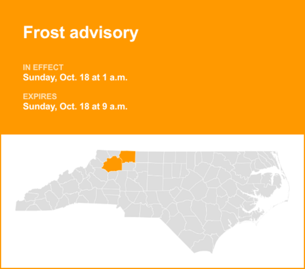 UPDATE: Frost advisory in place for Surry and Wilkes counties for ...