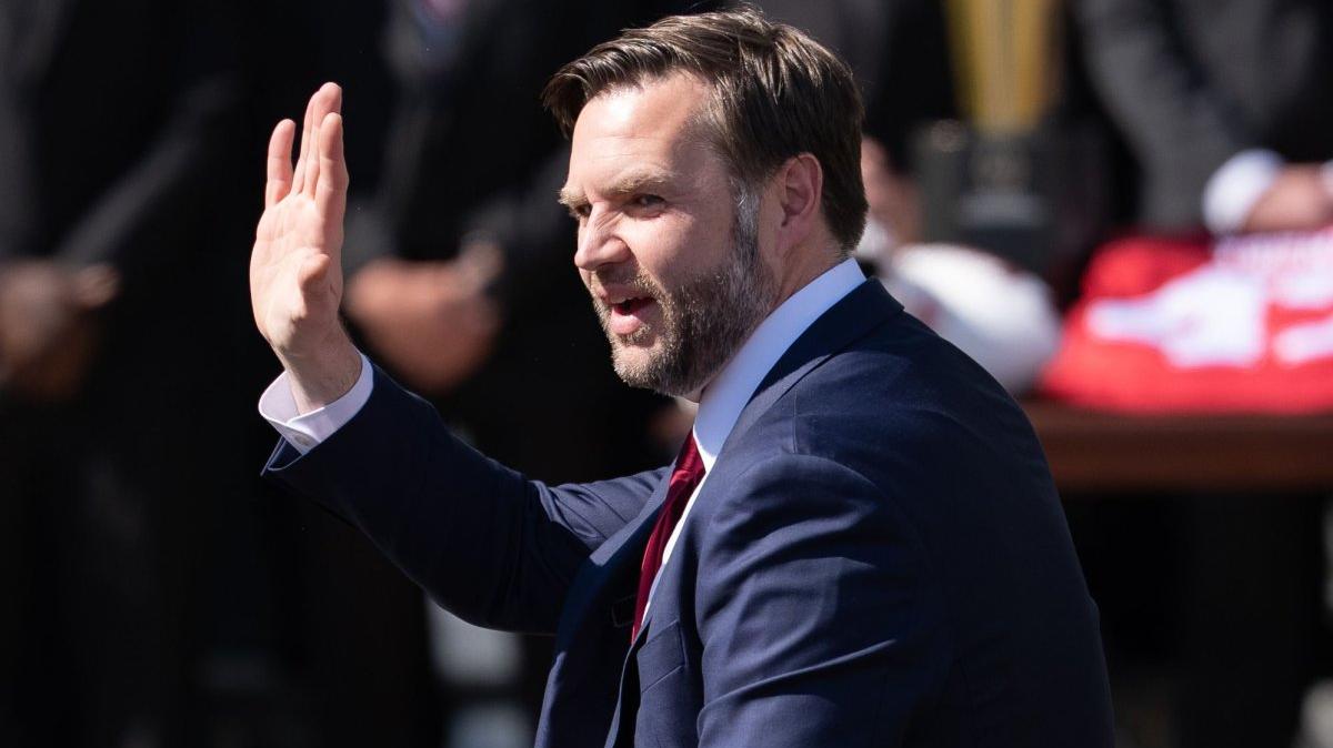 Vice President JD Vance waves at an event Monday on the South Lawn of the White House in Washington D.C. Vance will visit Bangor, Maine, on Thursday. Photo by Aaron Schwartz/UPI