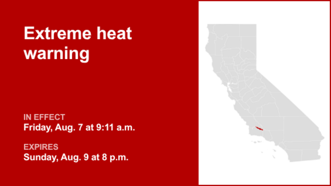 Extreme heat warning issued for Cuyama Valley until Sunday evening 
