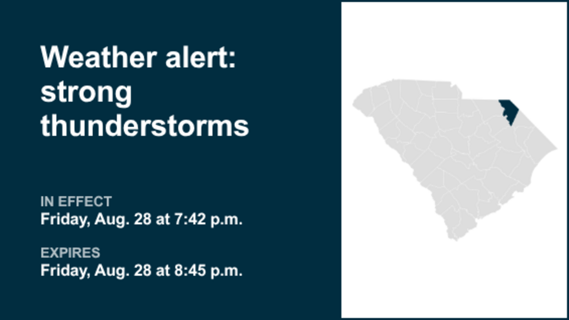 Thunderstorms with pea-sized hail in Marlboro County Friday - wind gusts up to 40 mph 