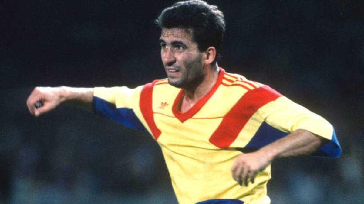  Gheorghe Hagi played for both Real Madrid and Barcelona. | Mark Leech/Offside/Getty Images 
