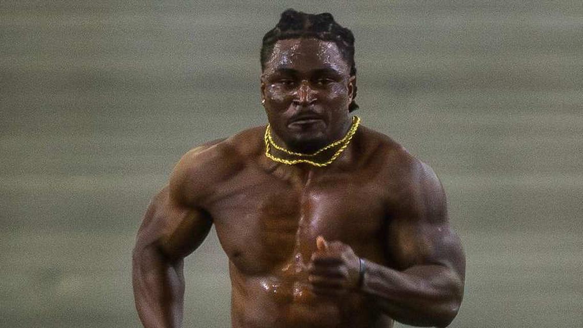  Kaelon Black participates in Indiana University's Pro Day at Mellencamp Pavilion on Wednesday, April 1, 2026. | Rich Janzaruk/Herald-Times / USA TODAY NETWORK via Imagn Images 