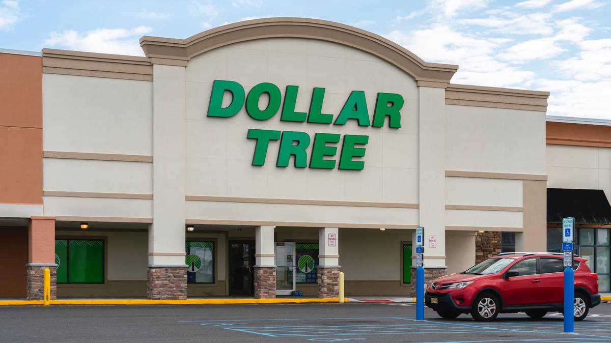 Close-up of Dollar Tree store.