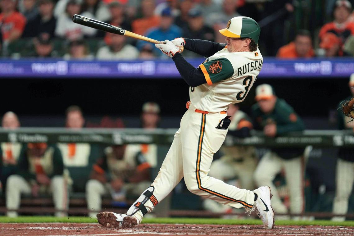  Baltimore Orioles catcher Adley Rutschman (35) against the San Francisco Giants. © Mitch Stringer-Imagn Images