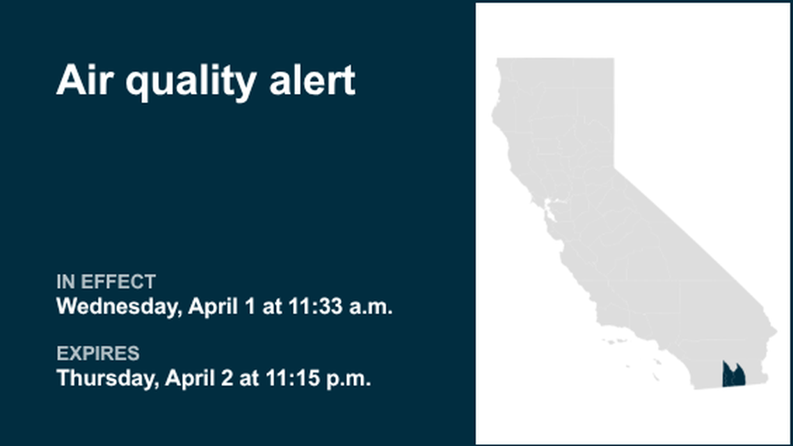 Air quality alert issued for Southern California Thursday 