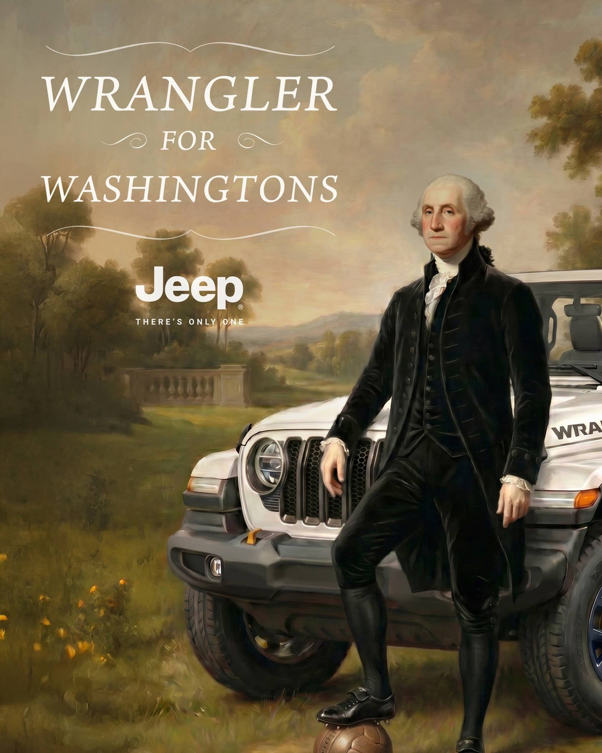  Jeep® brand offers 100 Americans named George Washington a chance to receive a Jeep Wrangler (Generated by AI using Nano Banana).