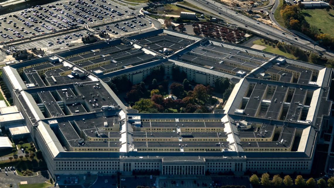 FILE -- An aerial view of the Pentagon in Arlington, Va,, Oct 31, 2025. 