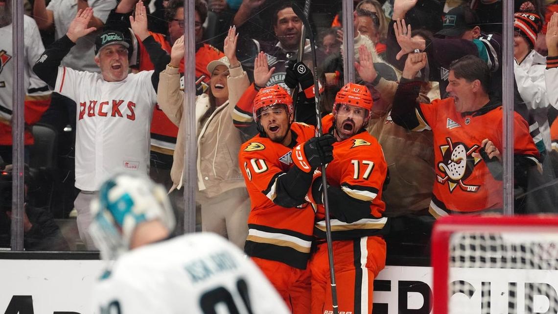 John Carlson's first career hat trick propels Ducks past Sharks 