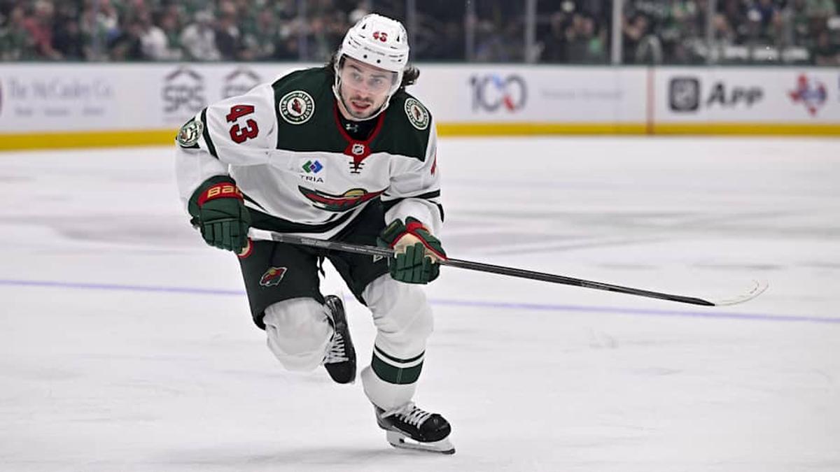  Wild defenseman Quinn Hughes leads all skaters in playoff points. | Jerome Miron-Imagn Images 