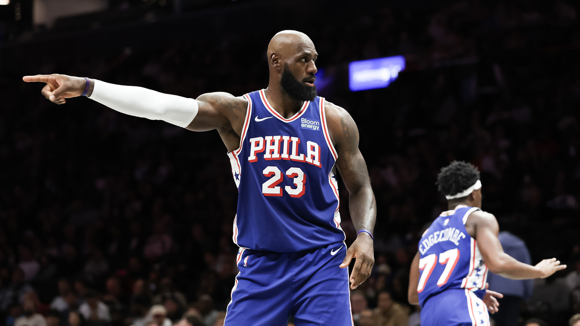 LeBron takes one shot - officially - in 10-point, five-assist Sixers preseason debut