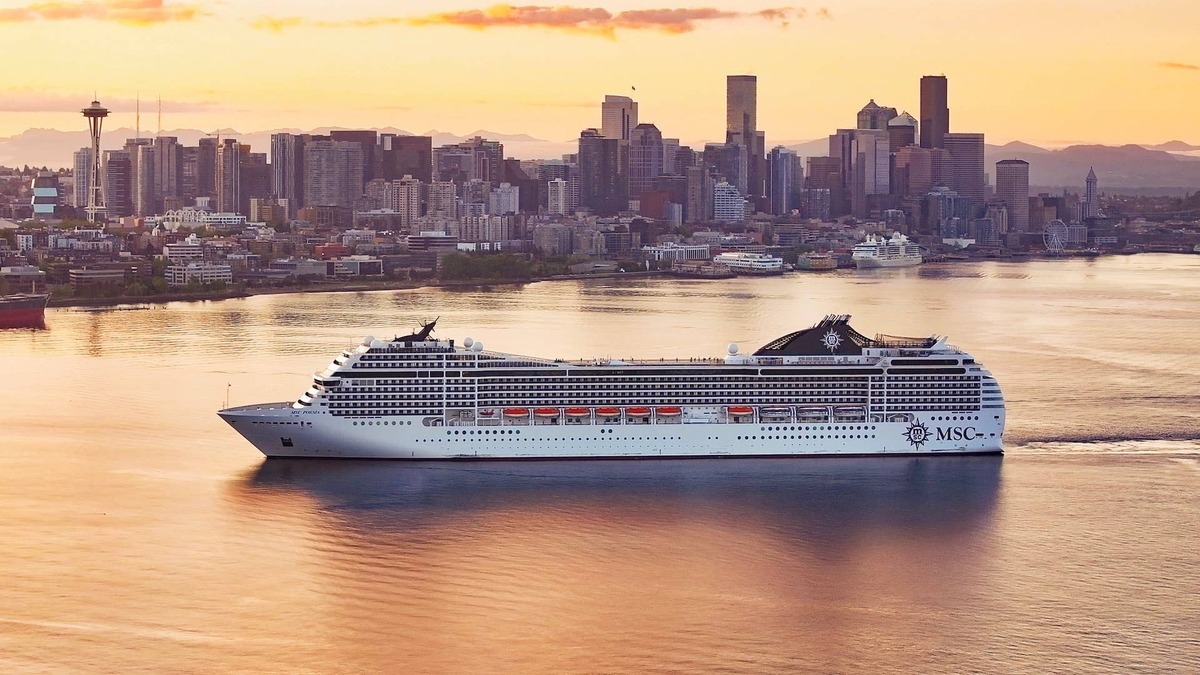 MSC Cruises' MSC Poesia cruise ships arrives in Seattle. 